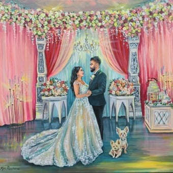 Entertainment: Live Wedding Painter Toronto | Olga Pankova Portrait Artist 12
