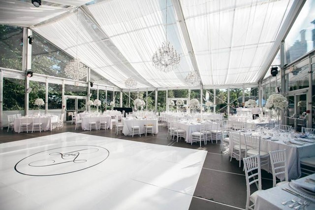 Laura and Tomas' All White Wedding in Casa Loma's Glass Pavilion