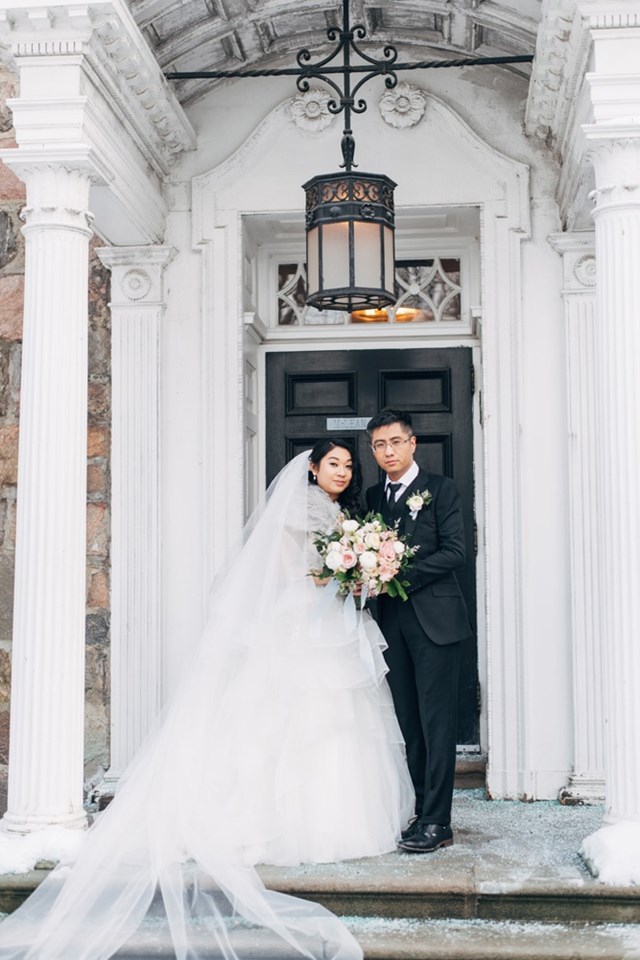 Tina and Kevin's Intimate Winter Wedding at the Estates of Sunnybrook