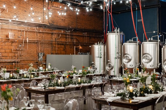 Sarah and Michael's Modern Rustic-Chic Wedding at Henderson Brewing Co.