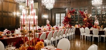 Joanna and Calvin's Luxurious Wedding in Rich Reds and Golds at Casa Loma