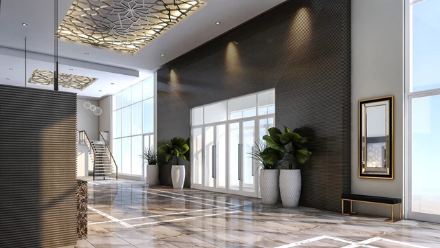 Sophisticated and contemporary lobby